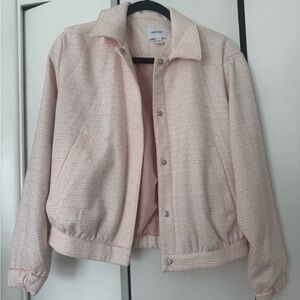 Nine West Pink Bomber Jacket Tweed